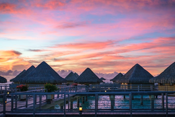 Les huttes sur pilotis de Bora Bora